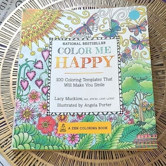 Color Me Happy Zen Coloring Book 100 Coloring Templates That will Make You Smile - Picture 1 of 6